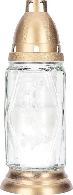 Bispol Hřbitovní svíčka sklo bílý s krytem WKL1007 (12ks/bal)