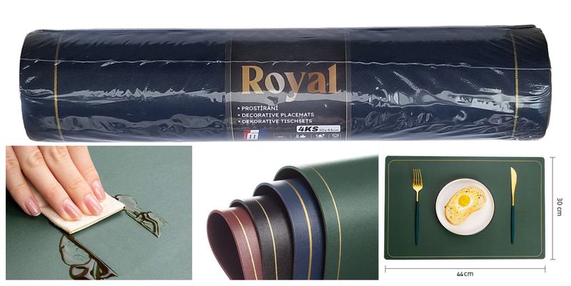 Prostírání imitace kůže - Royal navy 4ks 30x44cm (48sada/krt)