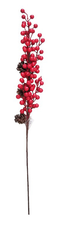 Větvička s jeřebinami a šiškami 72cm (60ks/krt)