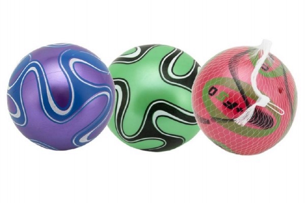 Míč barevný nafouknutý plast 15 cm asst 3 barvy v síťce (20ks/bal)