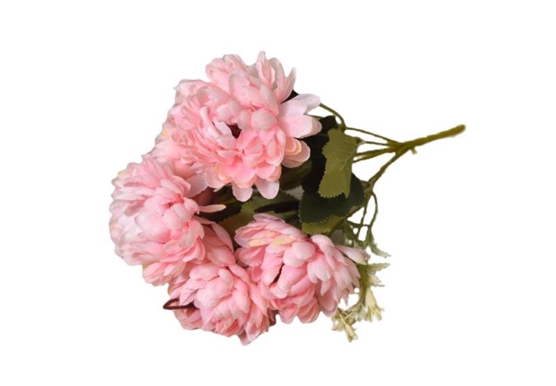 Chryzantéma kytice 7 květů 28cm rùžová