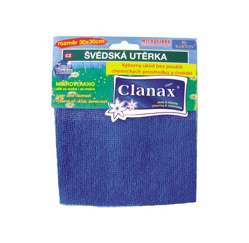 Clanax Švédská utěrka 30x30cm 205g - Modrá (20ks/bal, 200ks/krt)
