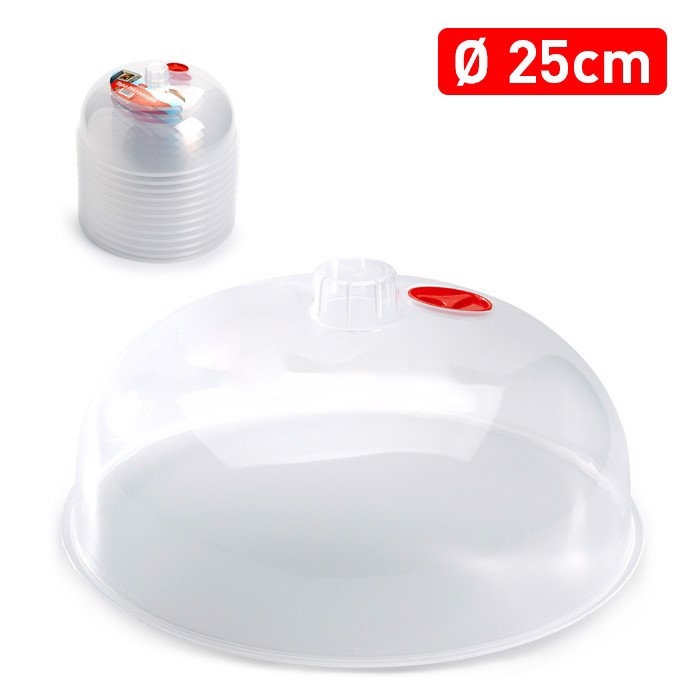 Plastic Forte Kryt do mikrovlné trouby Ø25cm Campana průhledná (12ks/bal)