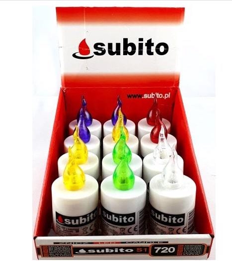 Hřbitovní svíčka LED SUBITO S1 2R6 mix (12ks/bal, 192ks/krt)