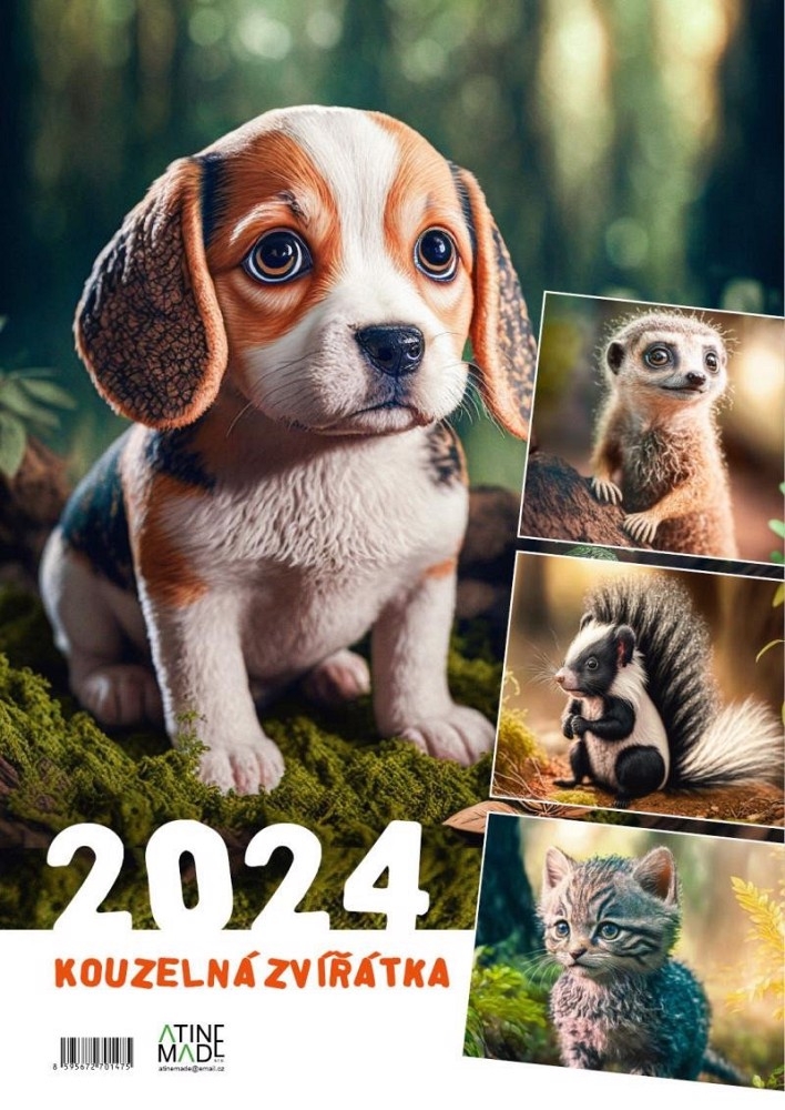 Nástěnný kalendář 2024 420x300mm - Kouzelná zvířátka (25ks/krt)
