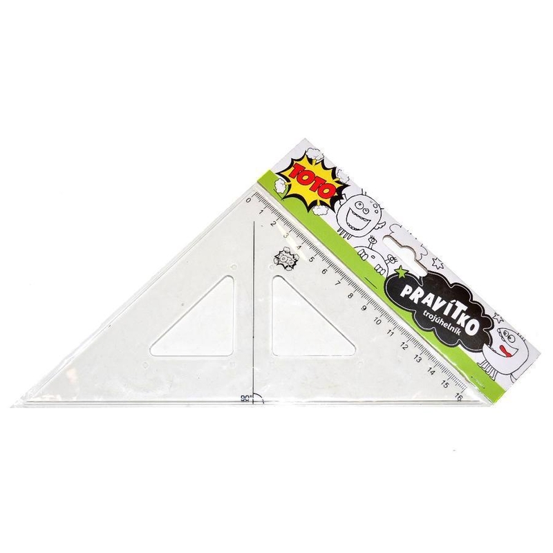 Pravítko trojúhelník transparent (50ks/krt)