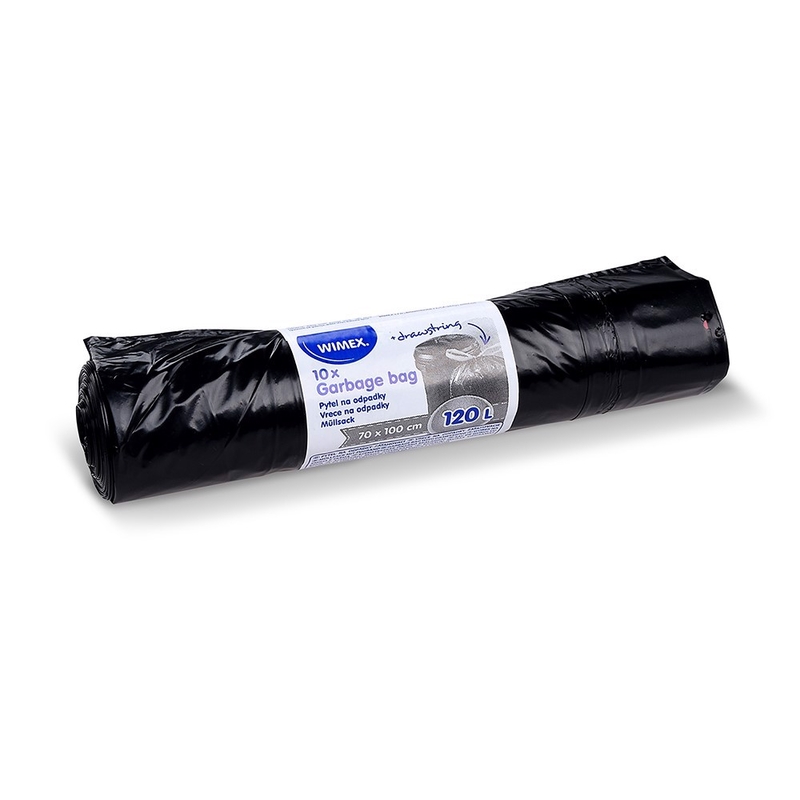 Pytel na odpadky (LDPE) zatahovací černý 70x100cm 120L (25rol/krt)