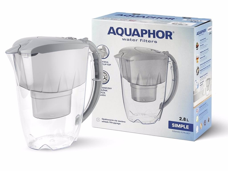 AQUA Filtrační konvice Simple 2,8L šedá