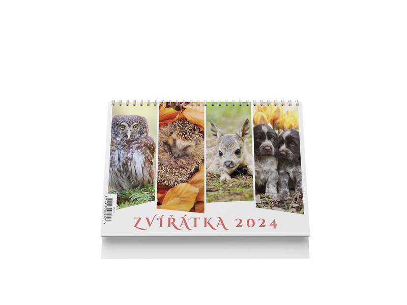 Stolní kalendář 2024 220x148mm - Zvířata (10ks/bal)