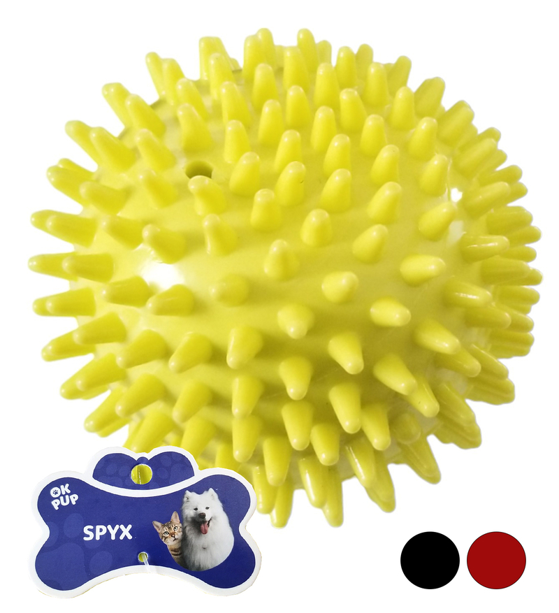 OKPup Míček pro psy TPR jednobarevná 9,5cm - ježatý Spyx (12ks/bal, 120ks/krt)