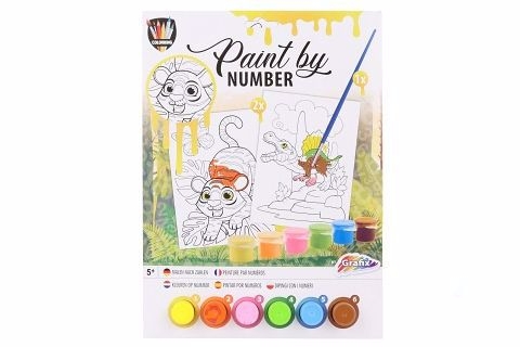 Malování podle čísel - dinosaurus/tygr (12ks/bal, 48ks/krt)