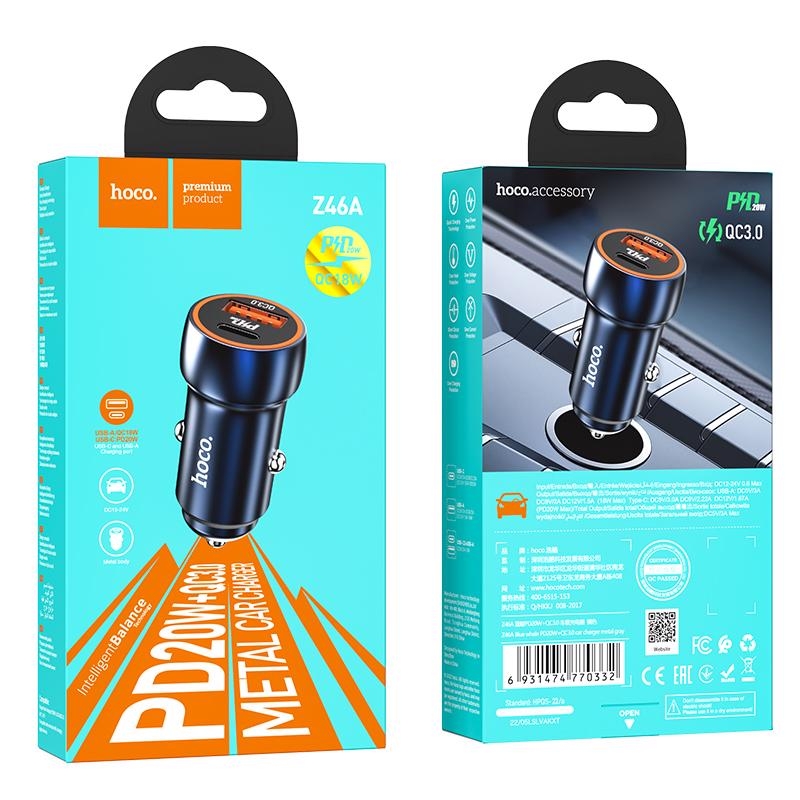 Blue Whale PD20W auto nabíječka QC3.0 SAFÍROVÁ MODRÁ (260ks/krt)