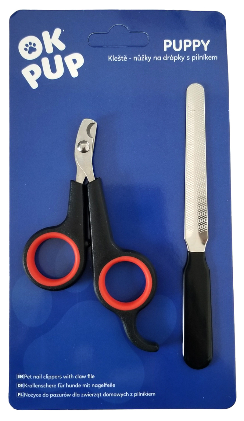 OKPup Nůžky na drápky s pilníkem 13x6,5cm/1,5x14cm GroomMe (558sad/krt)