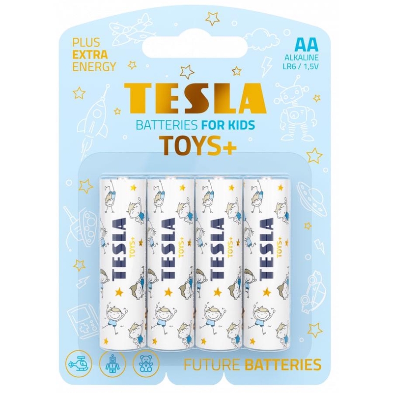 TESLA BATTERIES AA TOYS BOY ( LR06/ BLISTER FOIL 4 PCS)