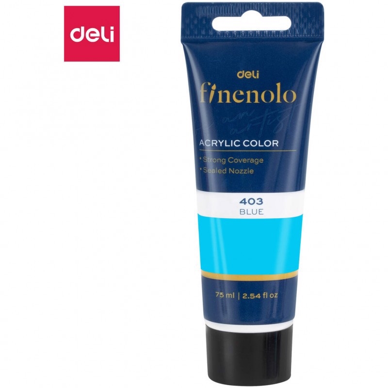 DELI Akrylová barva 75 ml - Modrá FINENOLO EC75-BL (12ks/bal, 144ks/krt)