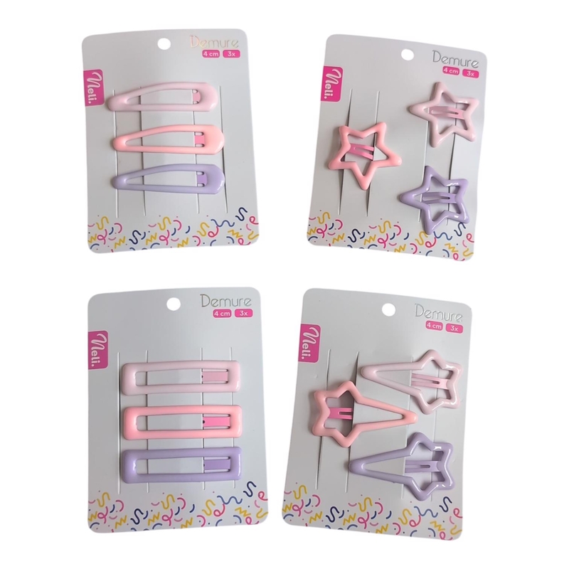 Neli sponky do vlasů Demure 4cm 3ks (12sad/bal,480/krt)