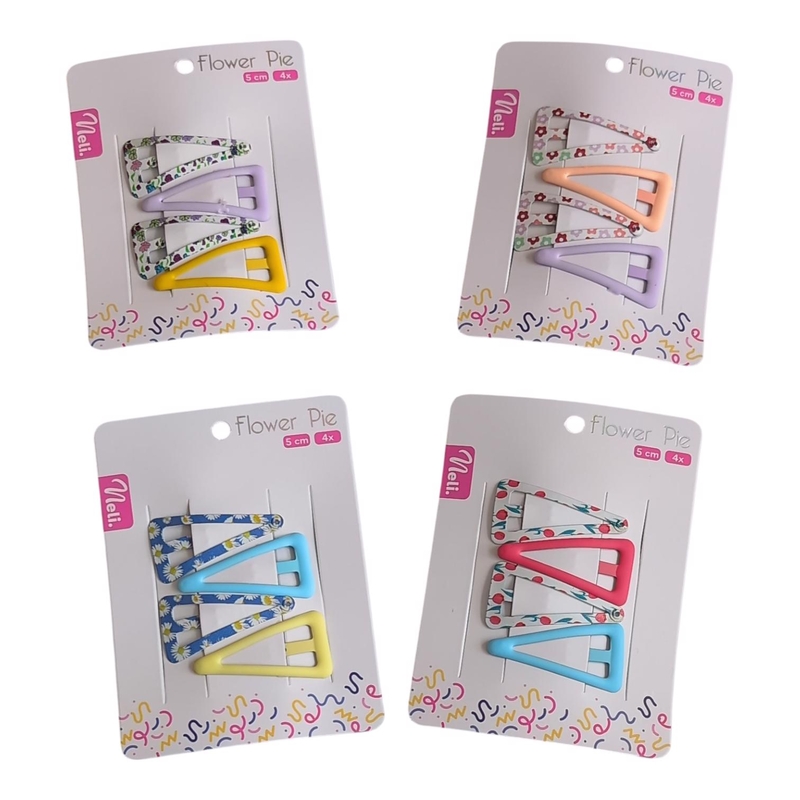 Neli sponky do vlasů Flower pie 5cm 4ks (12sad/bal,480/krt)