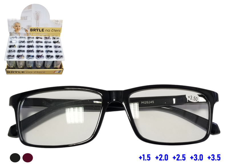 Brýle na čtení s pouzdrem - Mike (30ks/bal, 360ks/krt)