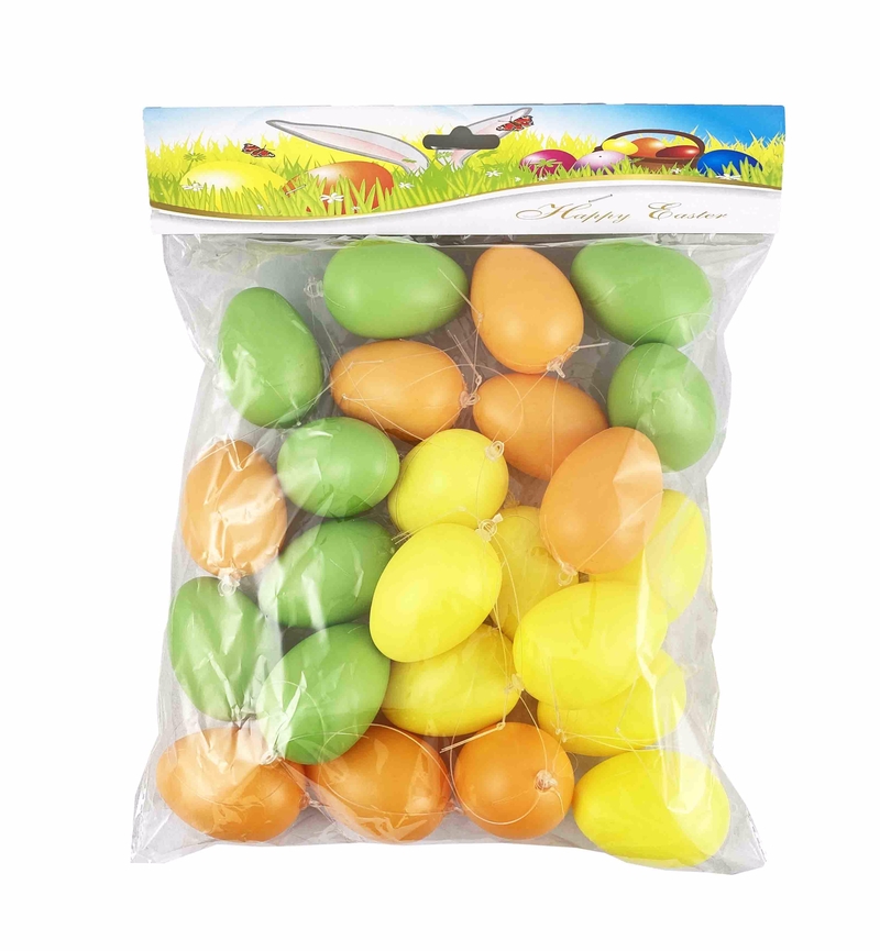 Vejce plast sáček 6cm/24ks mix barev