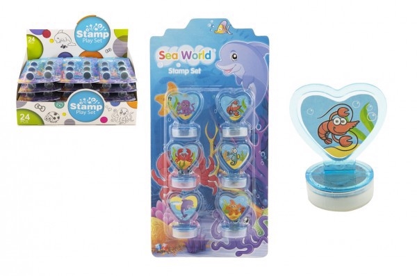 Razítka 6ks plast vodní svět na kartě 10,5x21x2cm (24sad/bal)