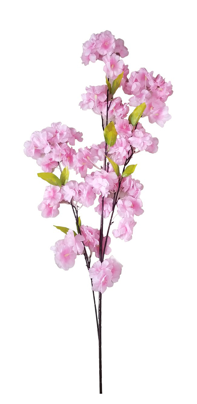 Jarní větev třešeň 72 květů 95cm růžová 