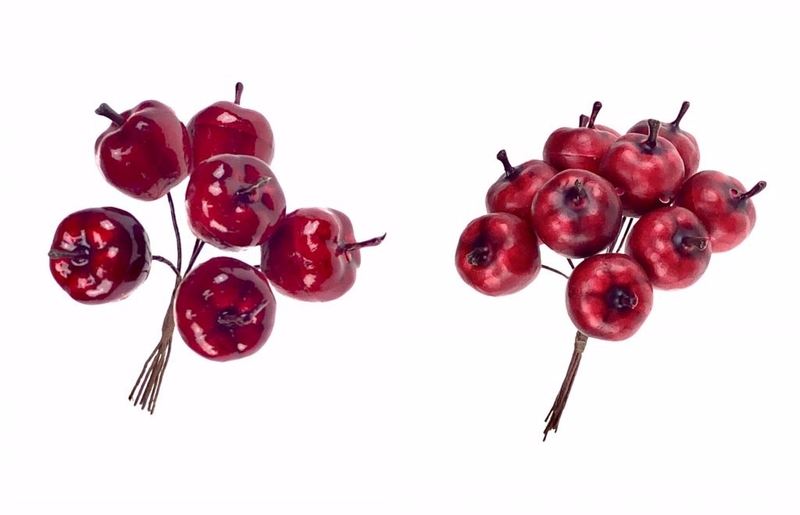 Přízdoba jablko 2cm sv. X10 červená (12sada/bal, 72sada/krt)