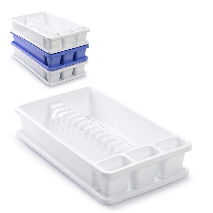 Plastic Forte Plastový obdélníkový odkapávač 45x26x9cm BLANCO-AZUL-BLANCO (3ks/krt)
