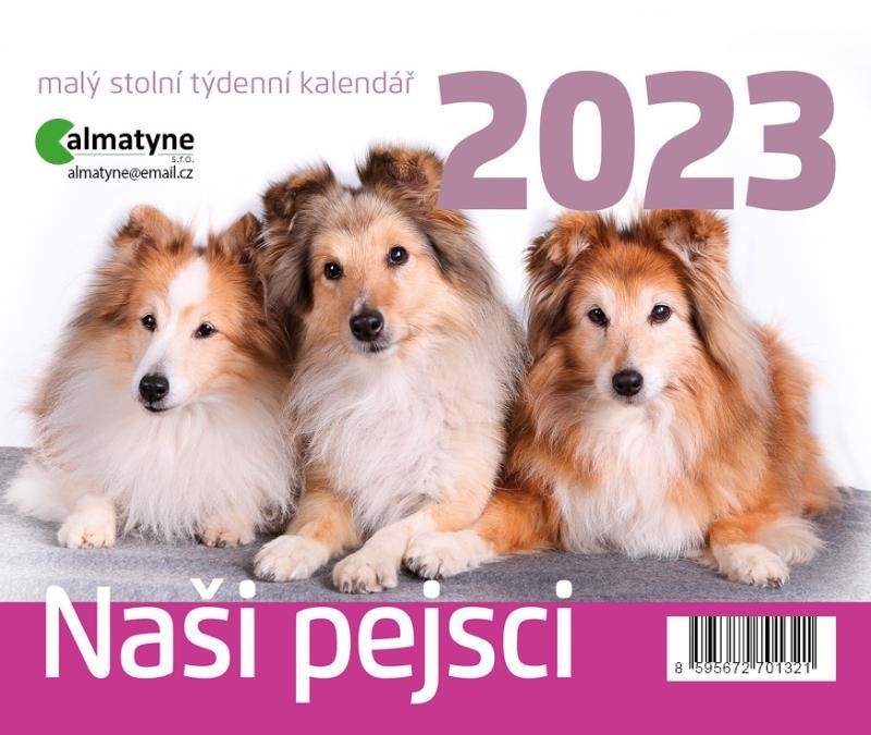 Malý stolní kalendář 2023 - Naši pejsci (10ks/bal)