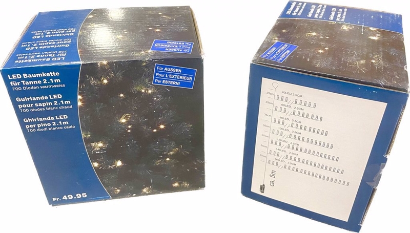 Světelný řetěz 700x LED na vánoční strom venkovní / vnitřní + AC adaptér