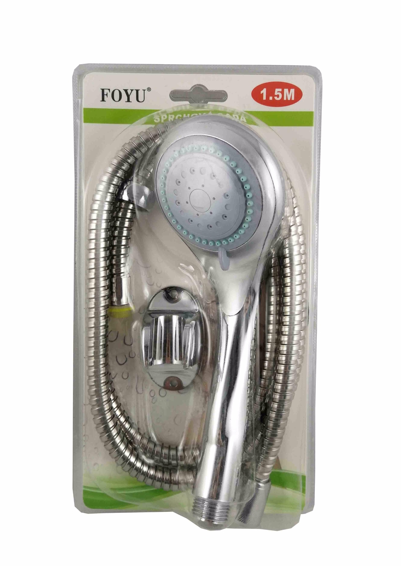 Sprchová růžice + hadice 1,5M FOYU (36set/krt)