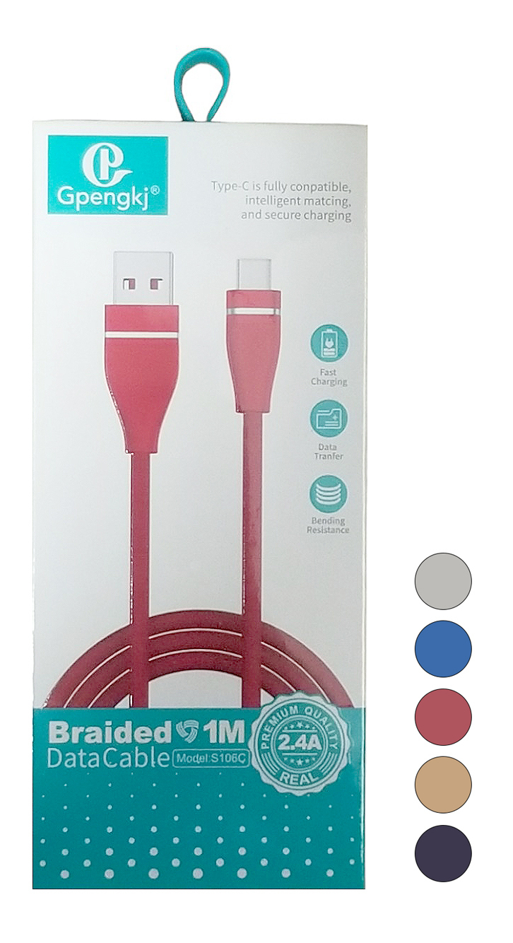 USB kabel na Type-C 1m mix barev 
(12ks/bal, 360ks/krt)