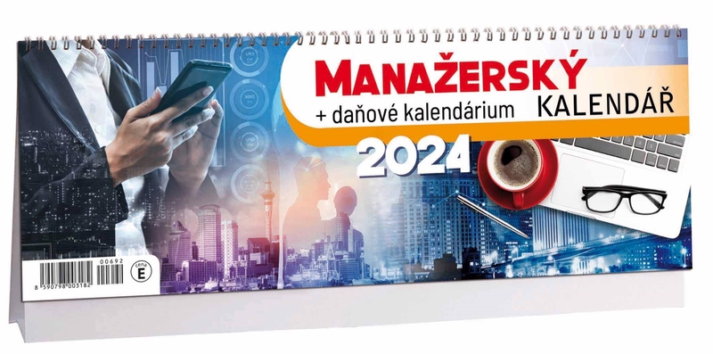 Stolní kalendář 2024 ARIA E 340x120mm - Manažerský + daňové kalendárium (10ks/bal)