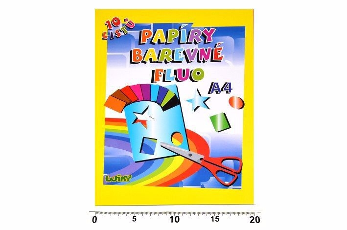 Papíry barevné fluo A4, 10 listů (10set/bal)