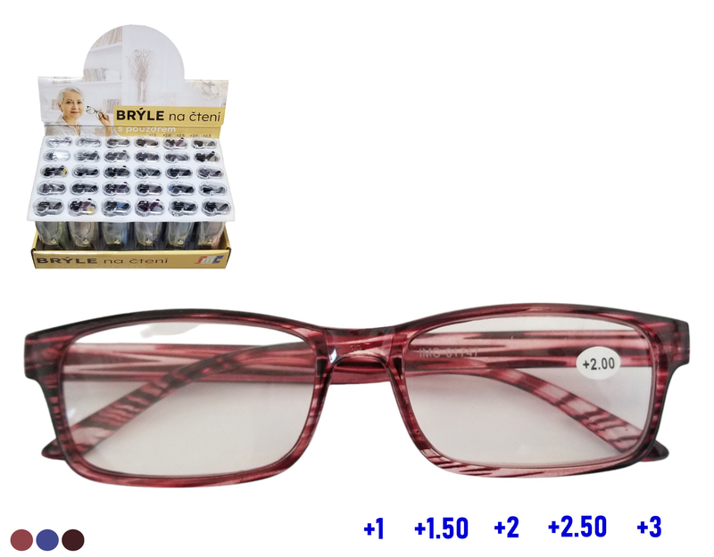 Brýle na čtení s pouzdrem - Panama (20ks/bal, 500ks/krt)