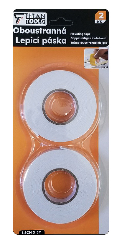 Oboustranná lepící páska 2ks 1,8cm x 3m  (144set/krt)