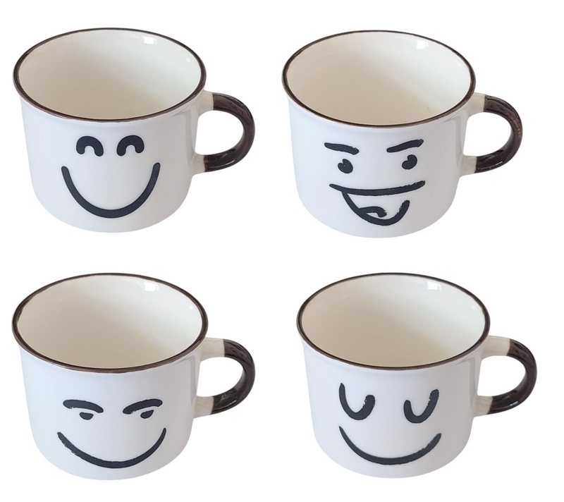 Porcelánový šálek na espresso 180ml - Be happy (12ks/bal, 96ks/krt)
