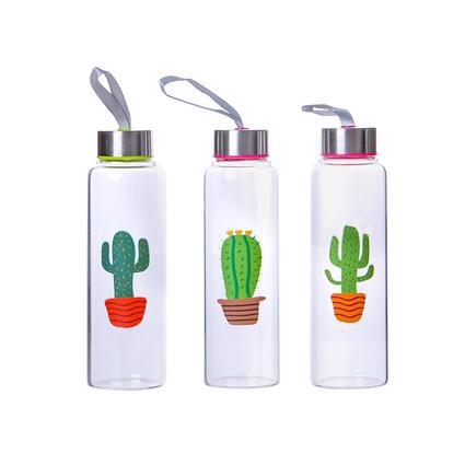 LÁHEV SKLENĚNÁ S UZÁVĚREM CACTUS 390ML 3 ASSORT