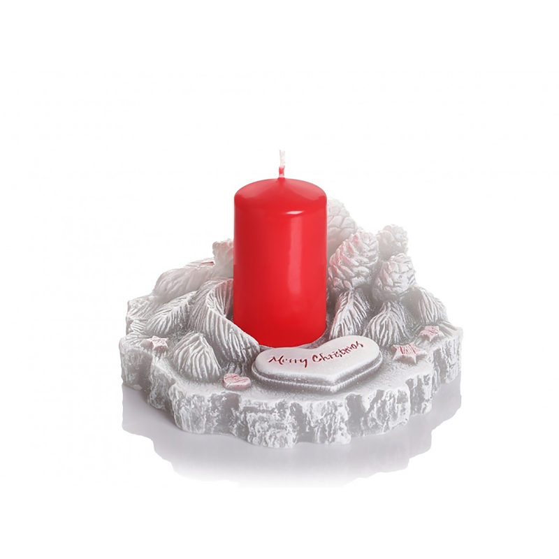 Bartek Svíčka 140x70 Christmas Holder Grey & Red (6ks/krt)