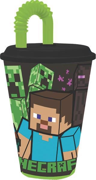 KELÍMEK S BRČKEM MINECRAFT 430 ML, PLAST