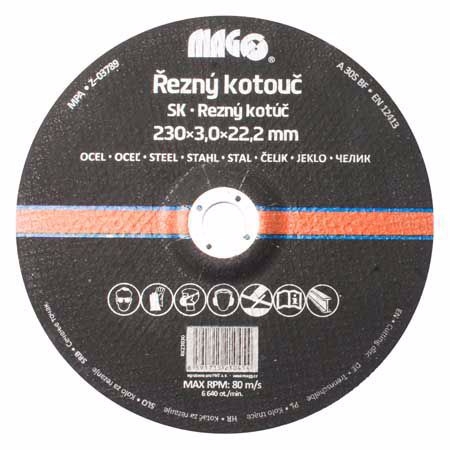 Řezný kotouč na kov 230x3,0x22,2mm (5/bal 125/krt)