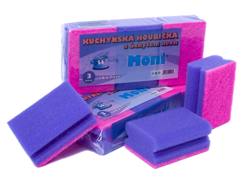 Moni Houbičky na nádobí NEON 3ks (60set/bal)