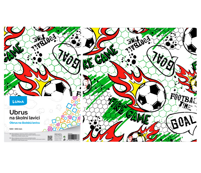 LUMA Ubrus na školní lavici 50x65cm FOOTBALL (10ks/bal)