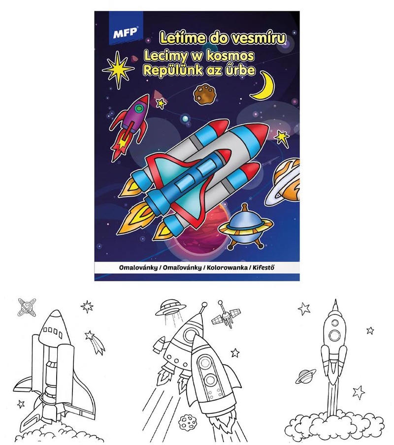 Omalovánky MFP A4 Letíme do vesmíru 210x276mm (10ks/bal)