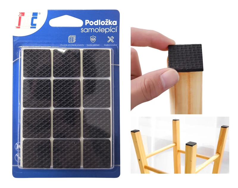 Podložky na nábytek samolepící 22x22mm 24ks (12sad/bal,288/krt)