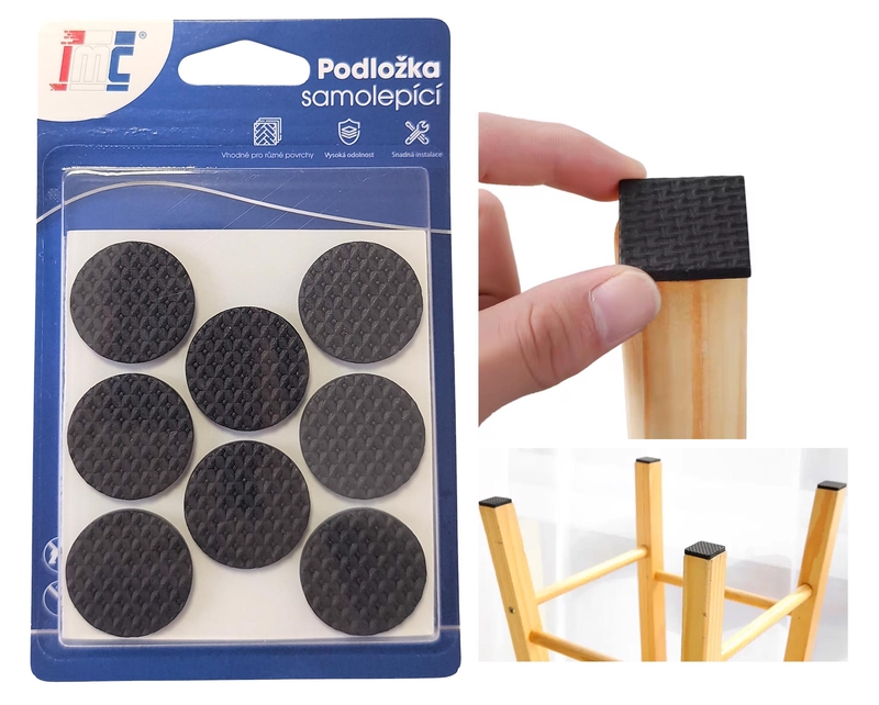 Podložky na nábytek samolepící ⌀25mm 16ks (12sad/bal,288/krt)