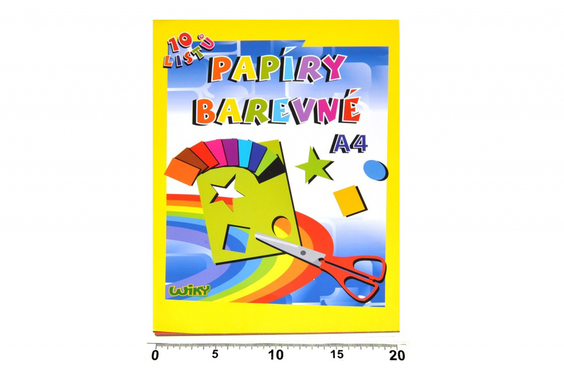 Papíry barevné A4, 10 listů, 180g (100ks/krt)