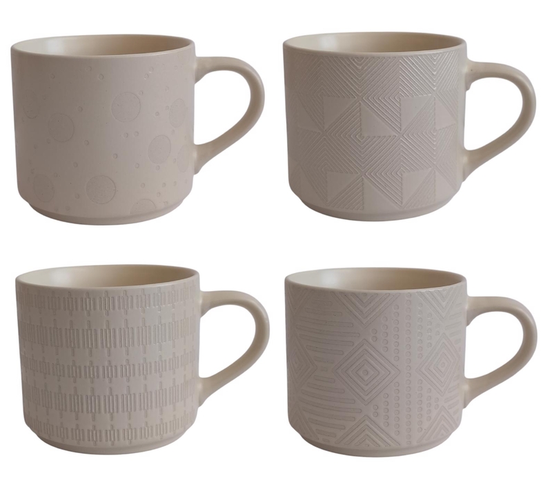 Sada porcelánový hrnek 400ml 4ks - Glitzy (12sada/krt)