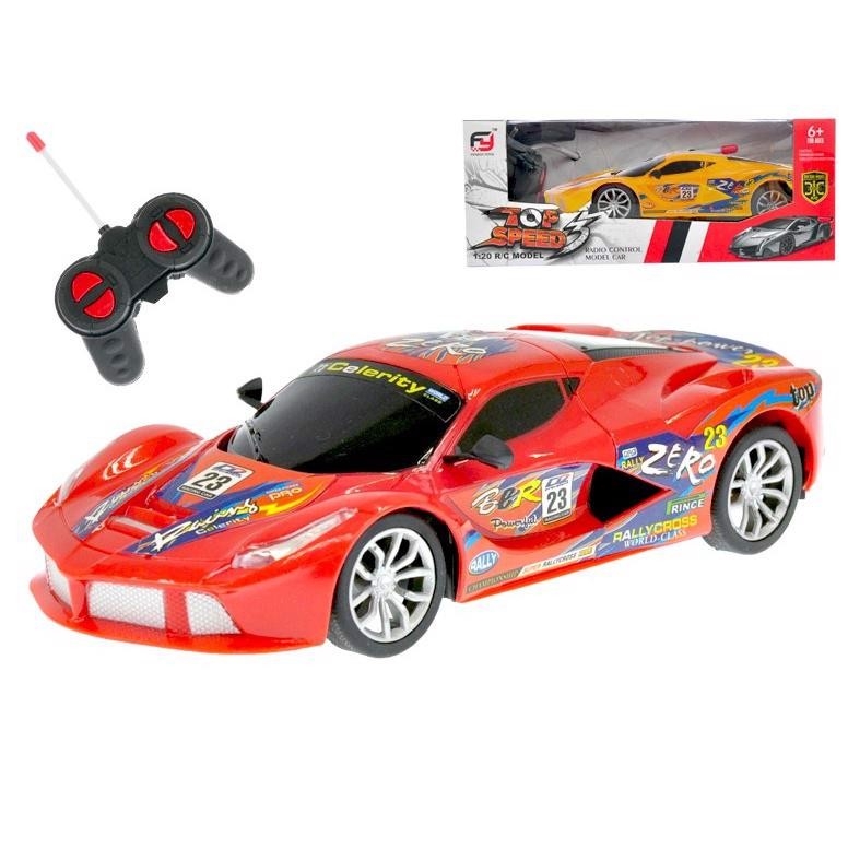 R/C auto sportovní 20cm 27MHz na baterie plná funkce 2barvy v krabičce (12ks/bal, 48ks/krt)