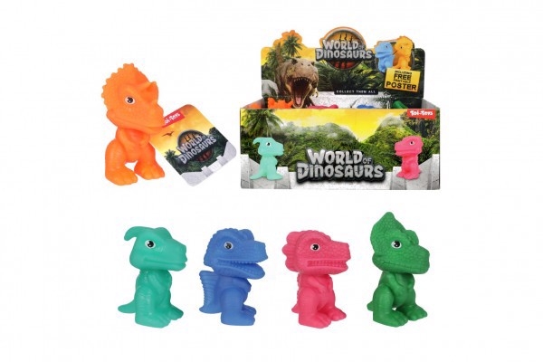 Dinosaurus gumový 8cm 5 druhů (12ks/bal, 48ks/krt)