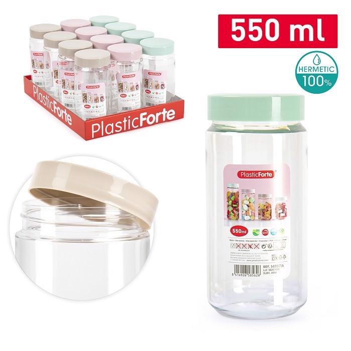 Plastic Forte Plastová kulatá nádoba na potraviny 550ml Surt Vrm (12ks/bal)